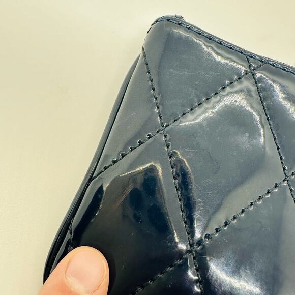 Coach Women's Dark Blue Poppy Patent Leather Coin Wristlet Purse - Picture 5 of 11